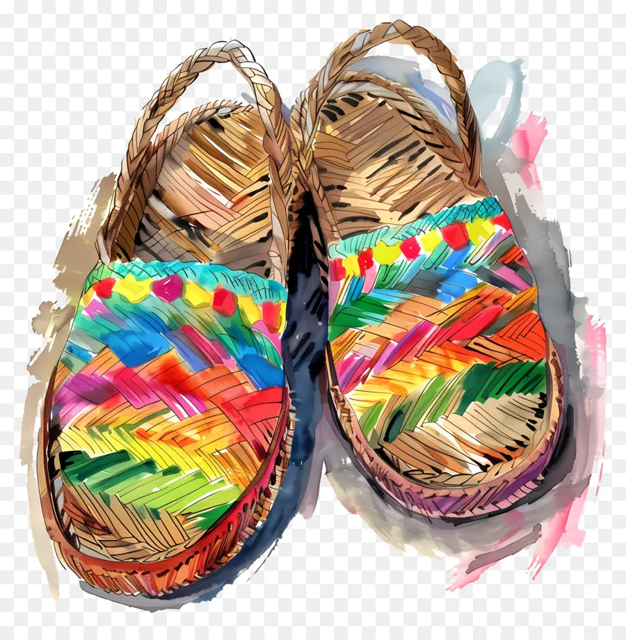 Espadrilles，รองเท้าแตะสีสันสดใส PNG