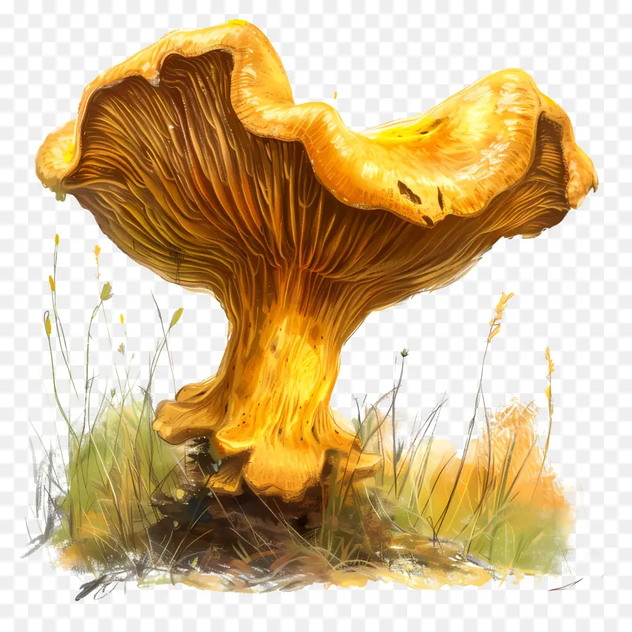 เห็ด Chanterelle，เห็ดสีเหลือง PNG