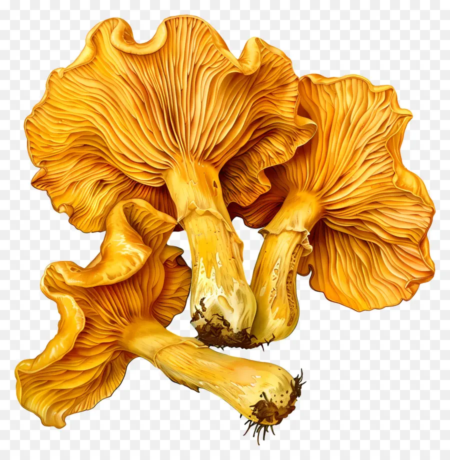 เห็ด Chanterelle，เห็ดสีเหลือง PNG