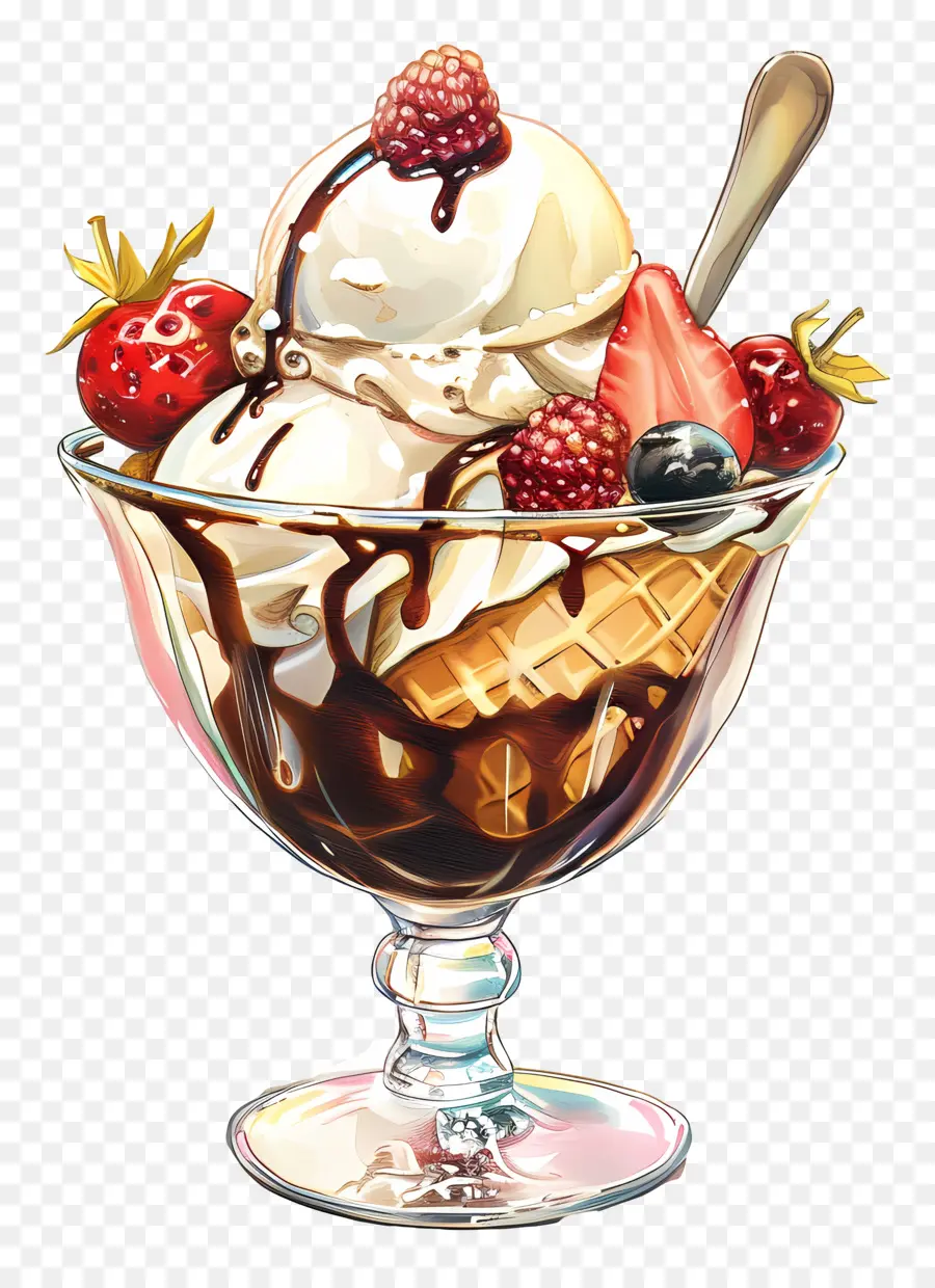 ไอศกรีม Sundae，ไอศครีม PNG