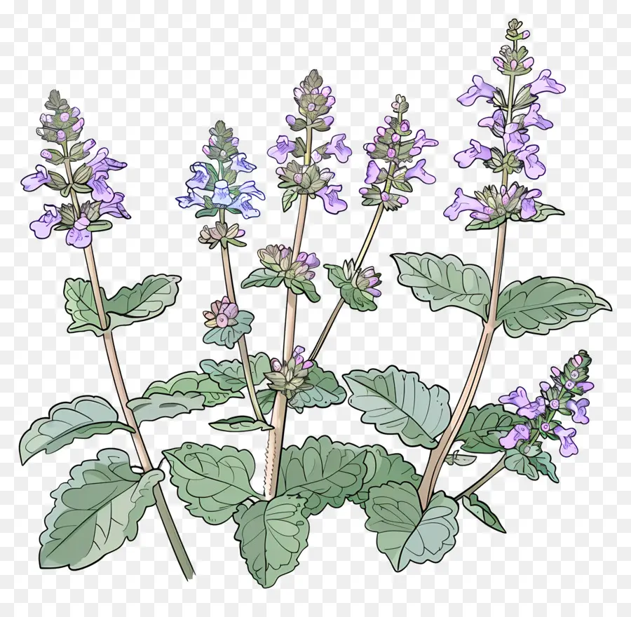 Catmint，ดอกไม้สีม่วง PNG