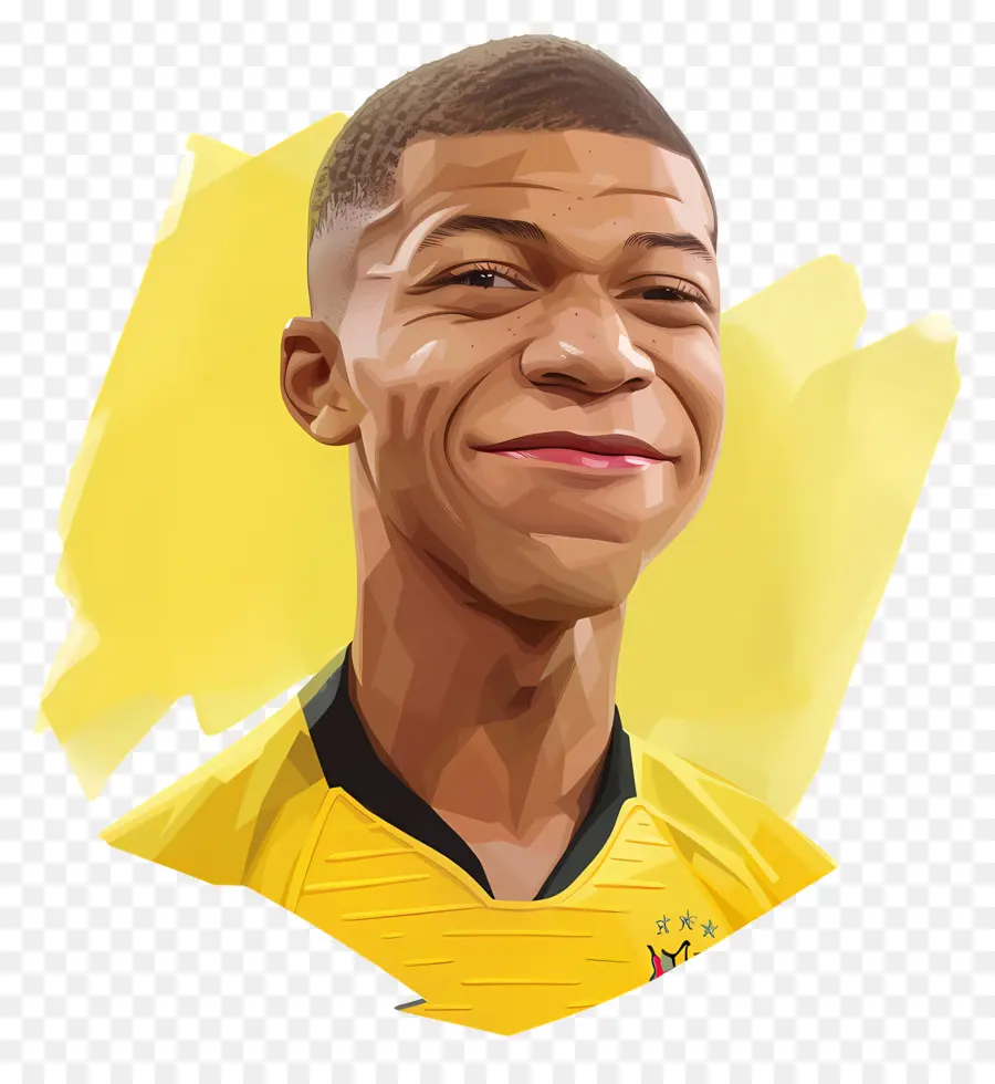 Kylian Mbappe，เสื้อสีเหลือง PNG