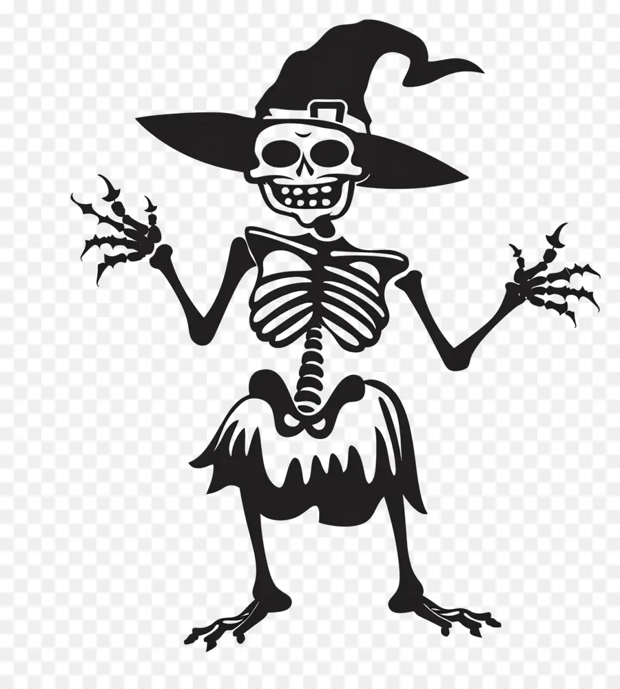 โครงกระดูกฮาโลวีน，Skeleton Witch PNG