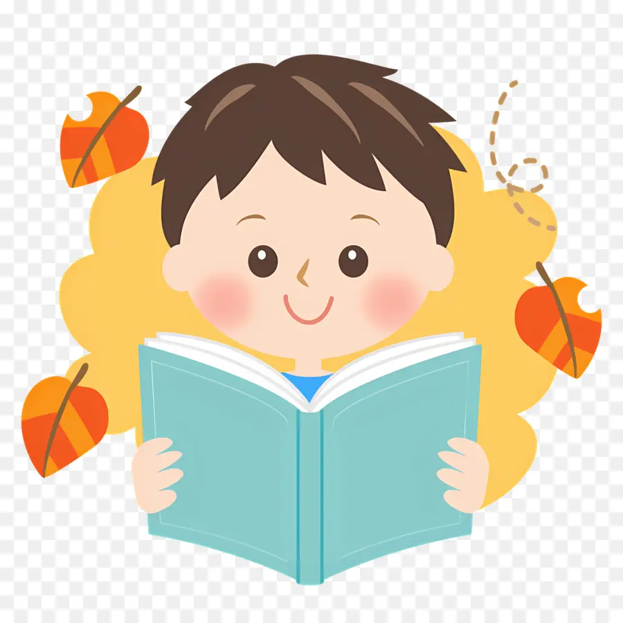 การศึกษา，Boy Reading Book PNG