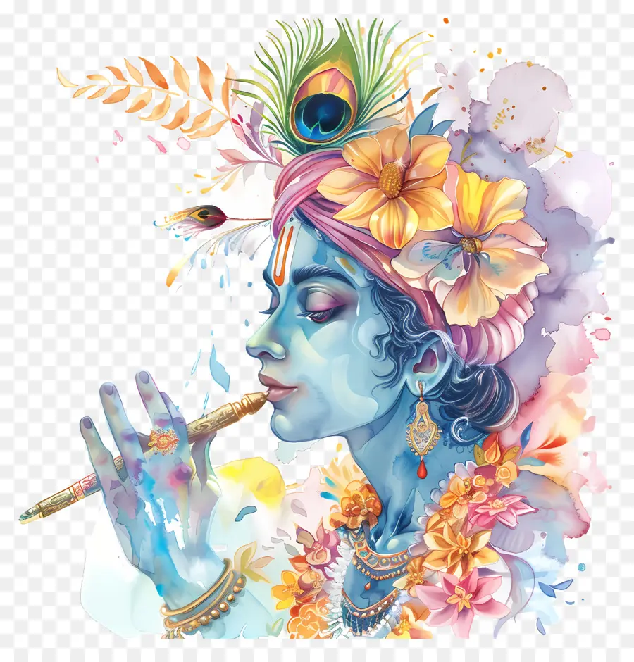 Krishna Janmashtami，เทพเจ้าสีฟ้า PNG