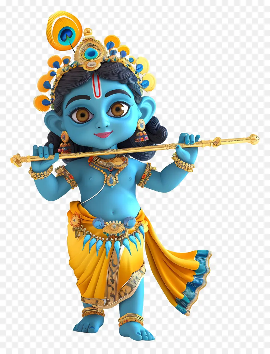 Krishna Janmashtami，ตัวการ์ตูนสีน้ำเงิน PNG