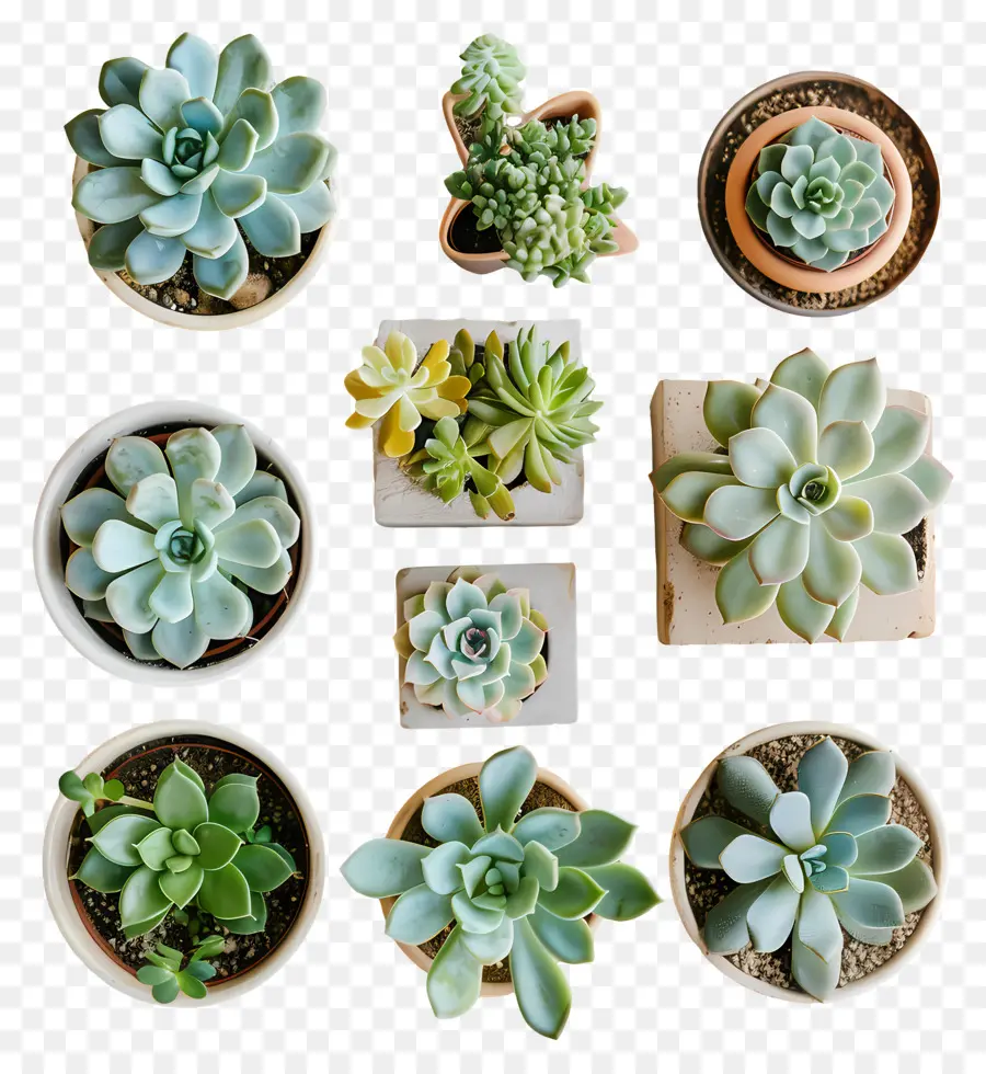 กระถางฉ่ำ，Succulents PNG