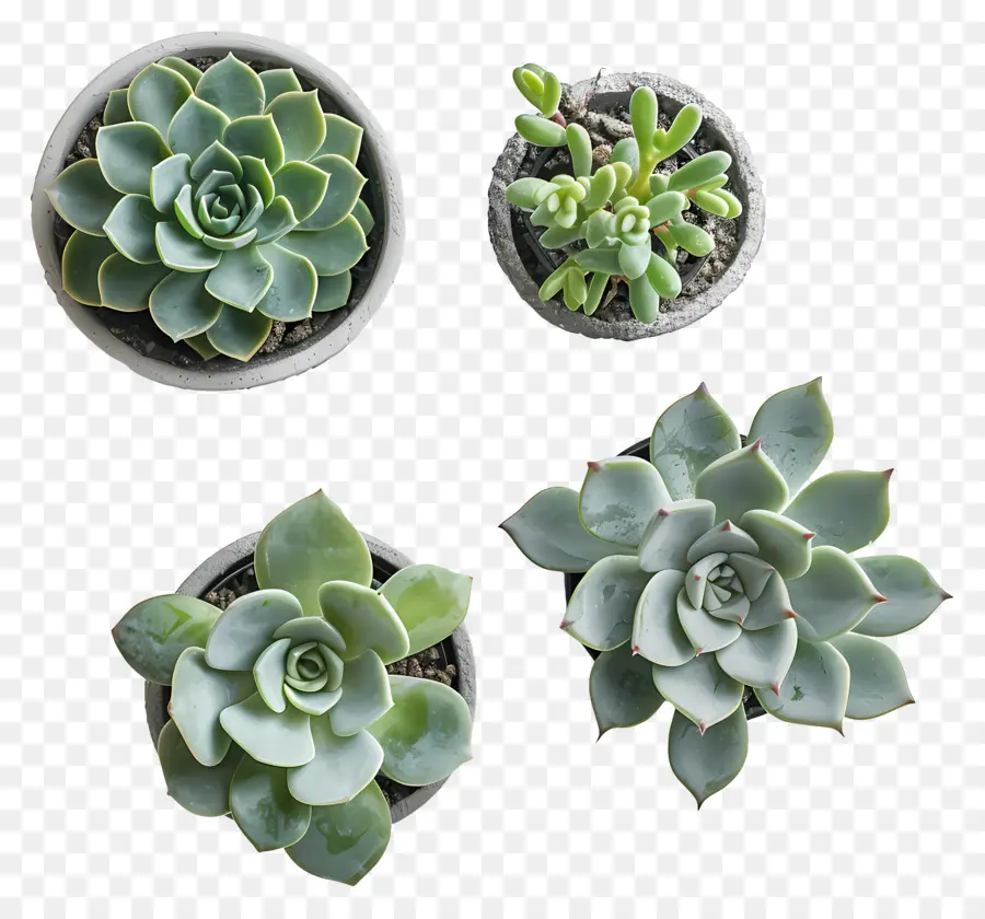 กระถางฉ่ำ，Succulents PNG