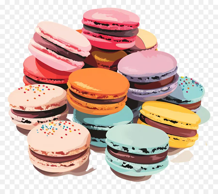 Macarons，Macarons สีสันสดใส PNG