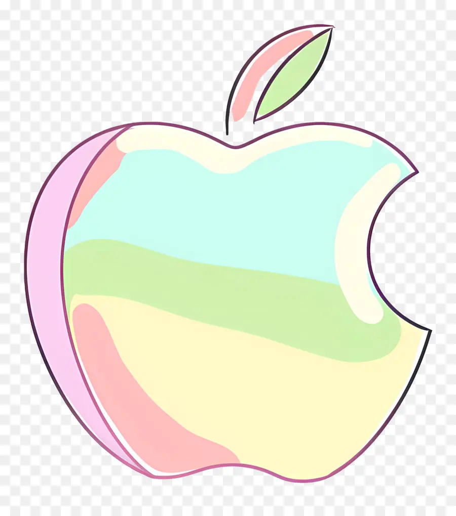 Doodle Apple，แอปเปิ้ลสีเหลือง PNG