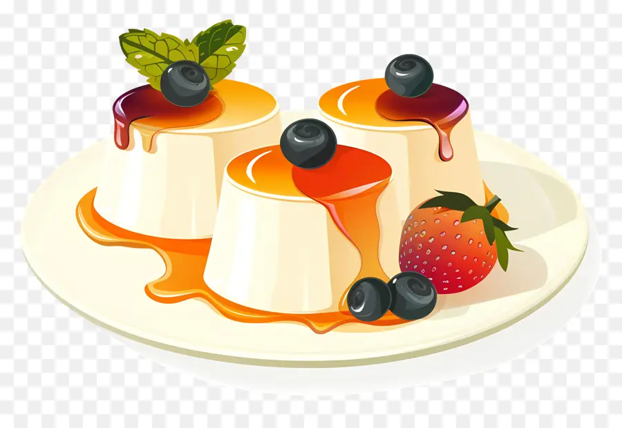 Panna Cotta，ผลไม้ PNG