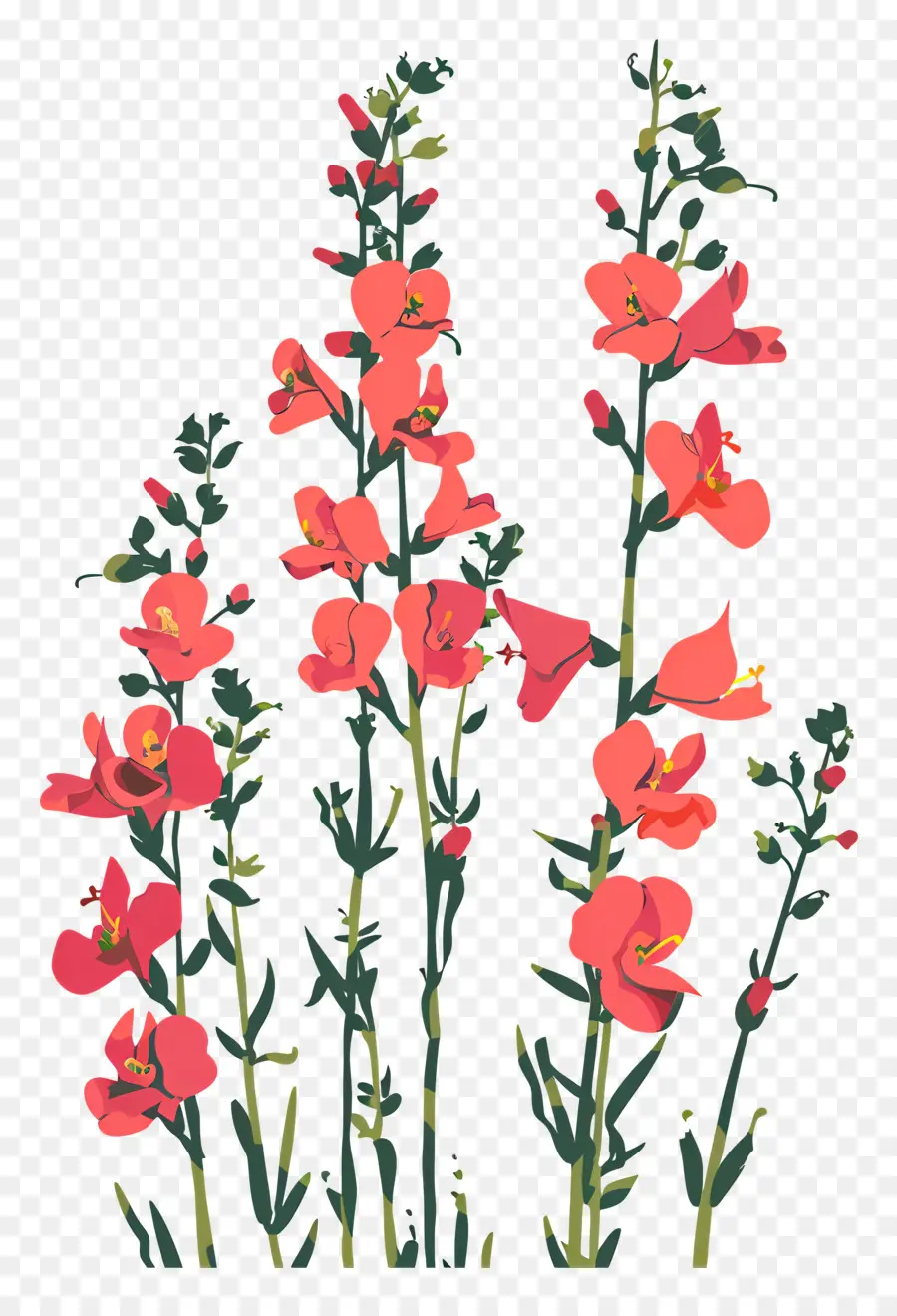 Snapdragons，ดอกไม้สีแดง PNG