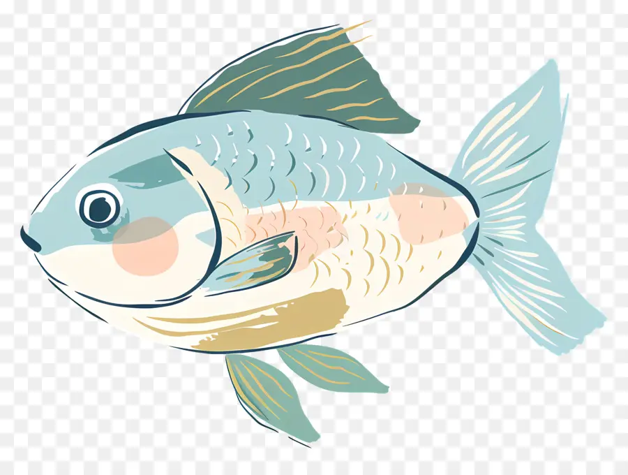 Doodle Fish，ปลาสีสันสดใส PNG