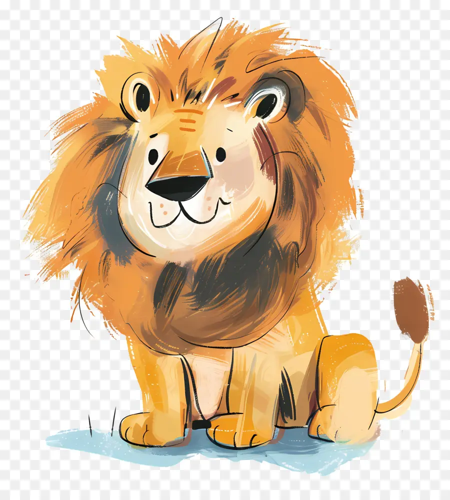 Doodle Lion，สิงโตน่ารัก PNG