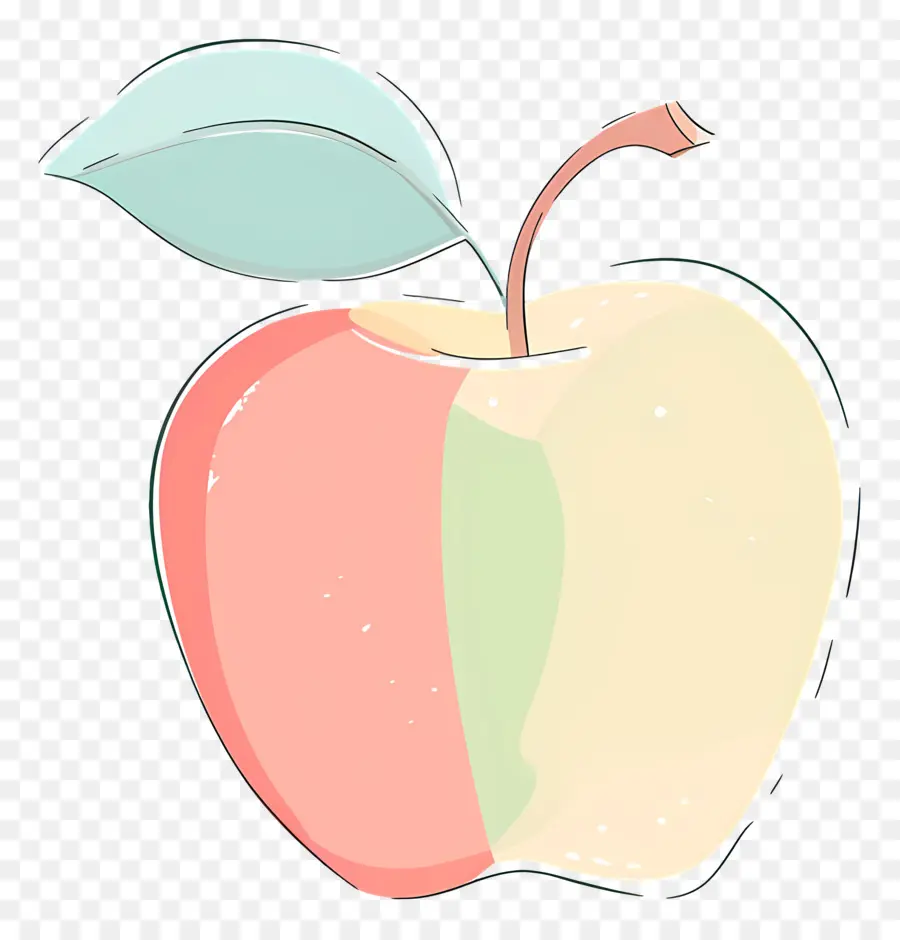 Doodle Apple，แอปเปิ้ลสีสันสดใส PNG