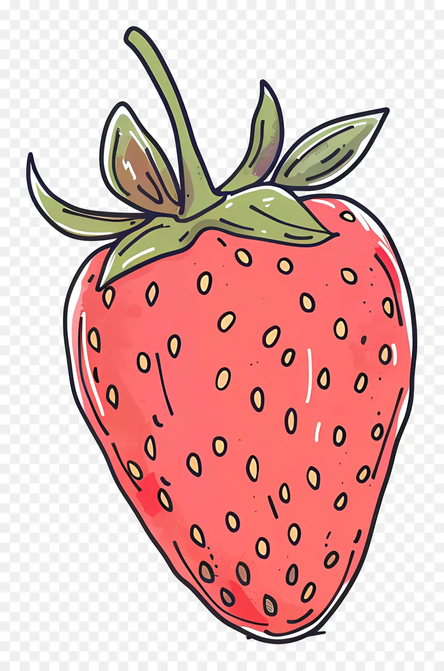 Doodle Strawberry，สตรอเบอร์รี่ PNG