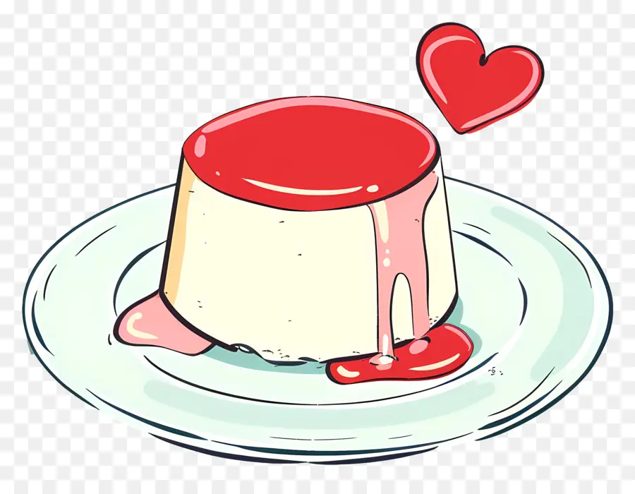 Panna Cotta，พุดดิ้งด้วยหัวใจ PNG