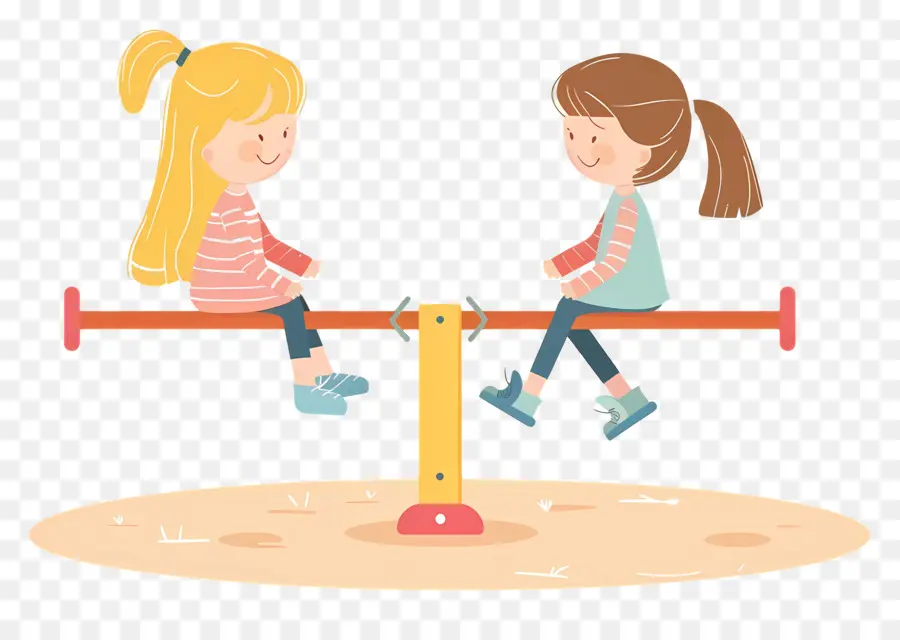 สาว ๆ，Girls On Seesaw PNG