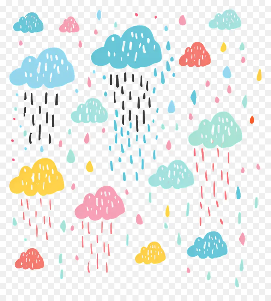 Doodle Rain，ฝนตกคลาวด์ PNG