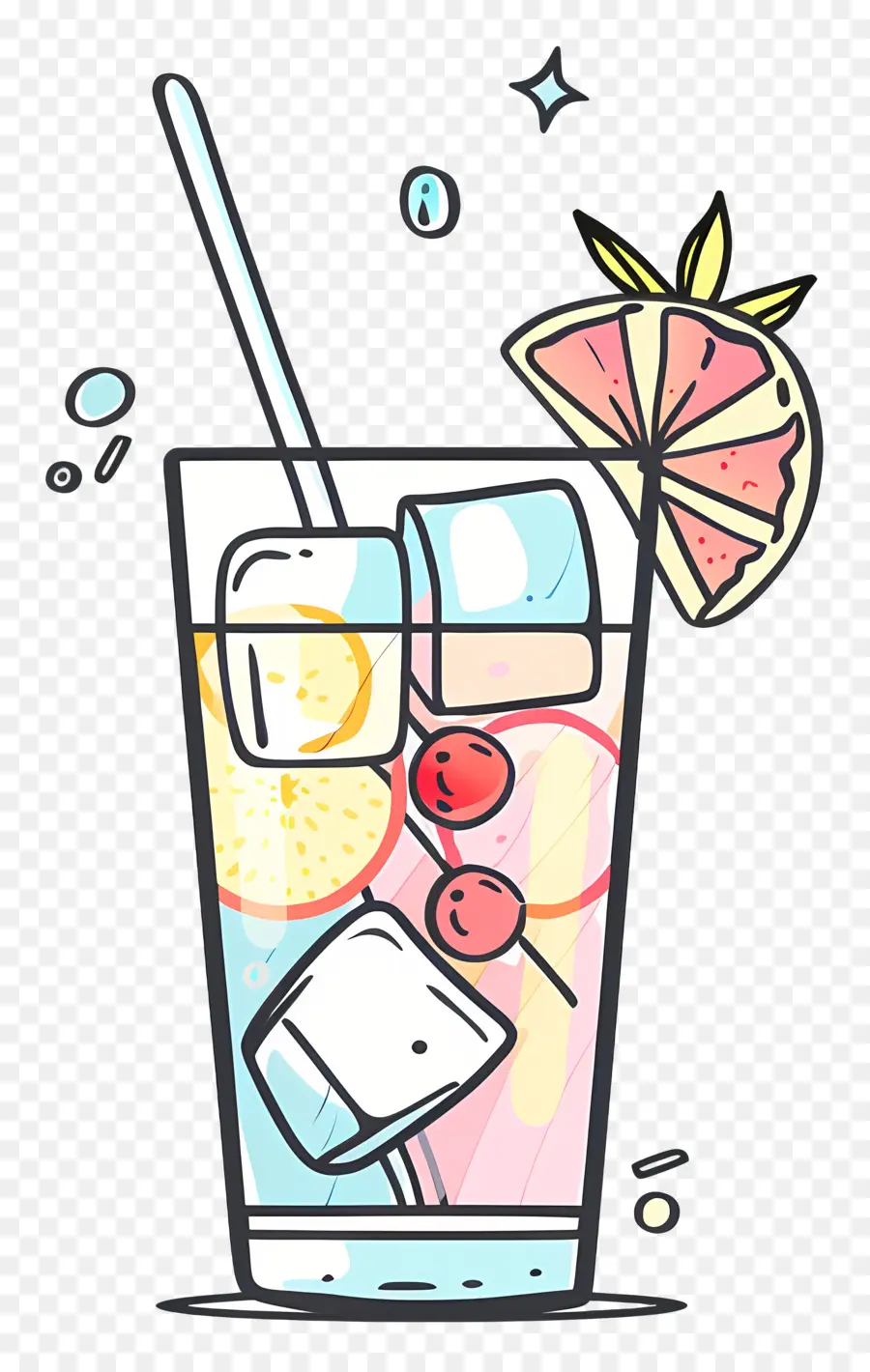 Doodle Cocktail，ดื่ม PNG