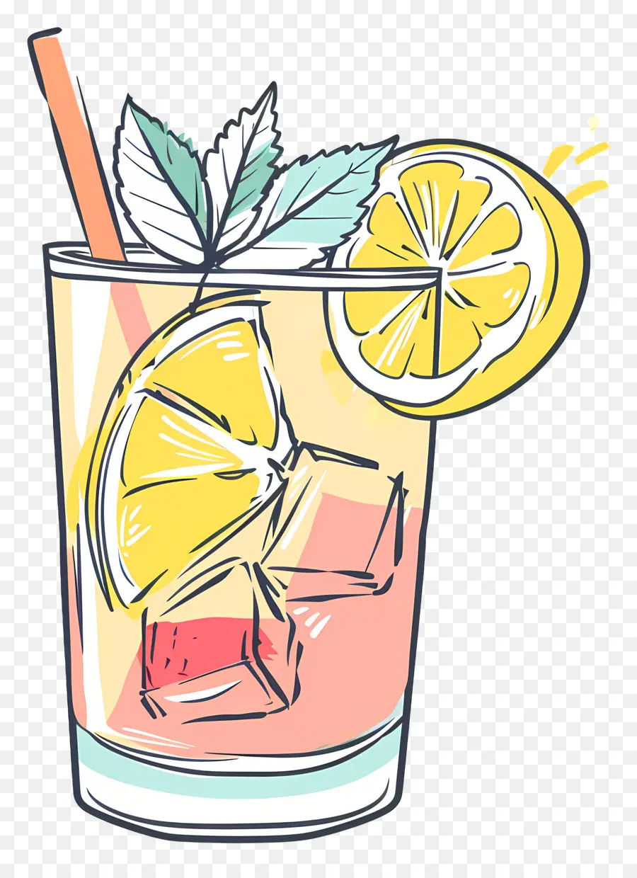 Doodle Cocktail，น้ำมะนาว PNG