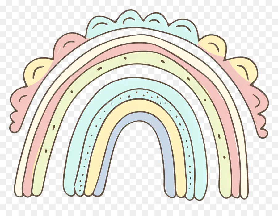 Doodle Rainbow，รุ้ง PNG