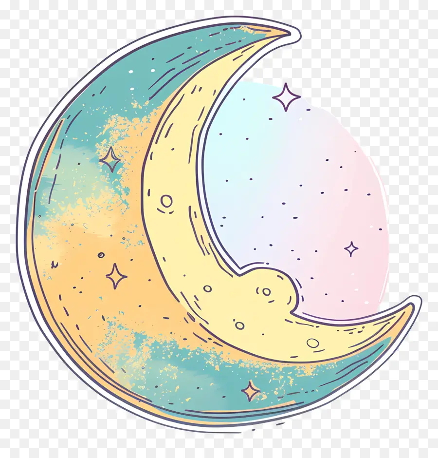 Doodle Moon，ดวงจันทร์ PNG