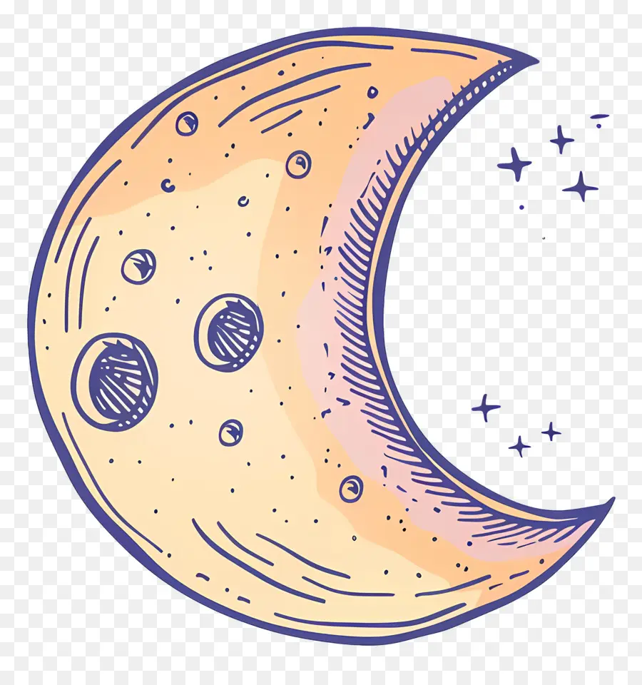 Doodle Moon，ดวงจันทร์ PNG