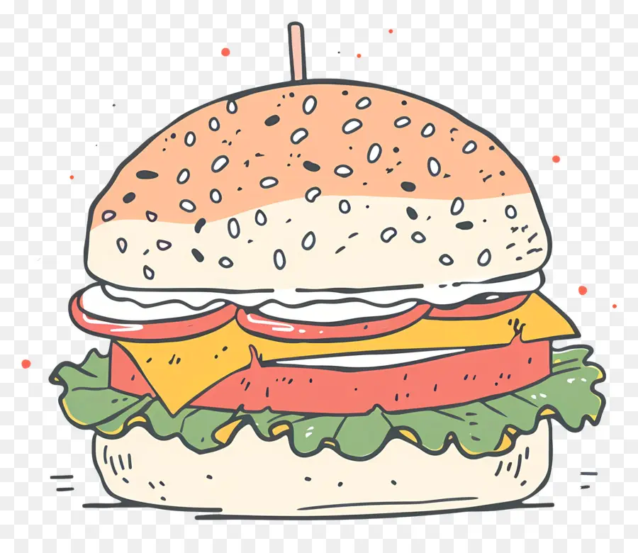 Doodle Burger，เบอร์เกอร์ PNG