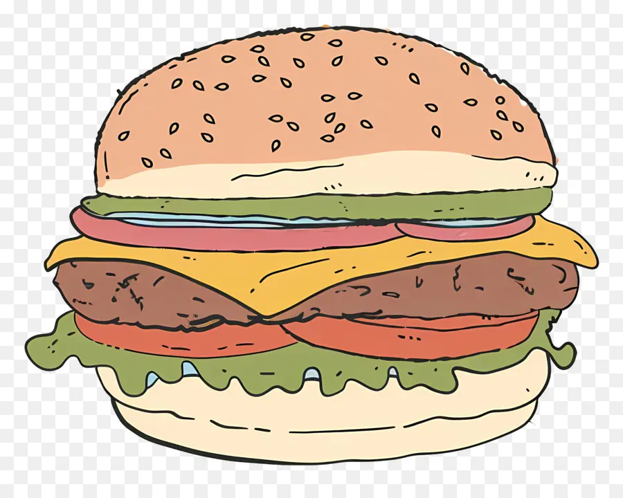 Doodle Burger，เบอร์เกอร์ PNG