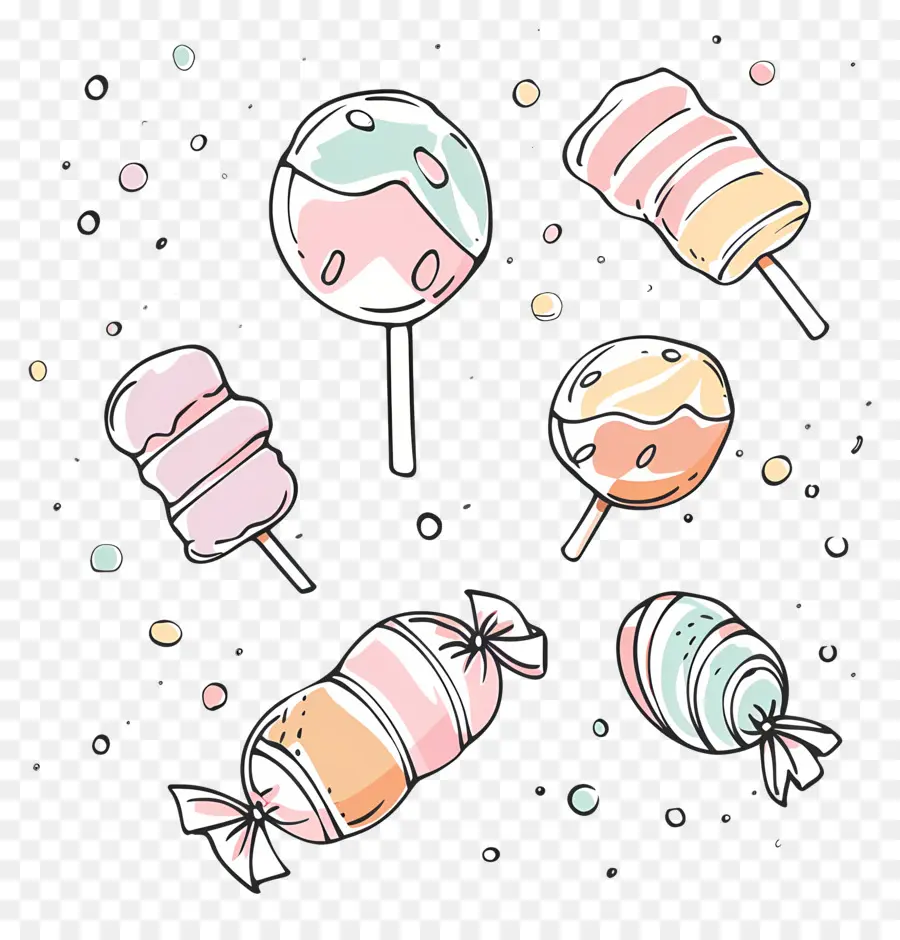 Doodle Candy，ลูกอม PNG