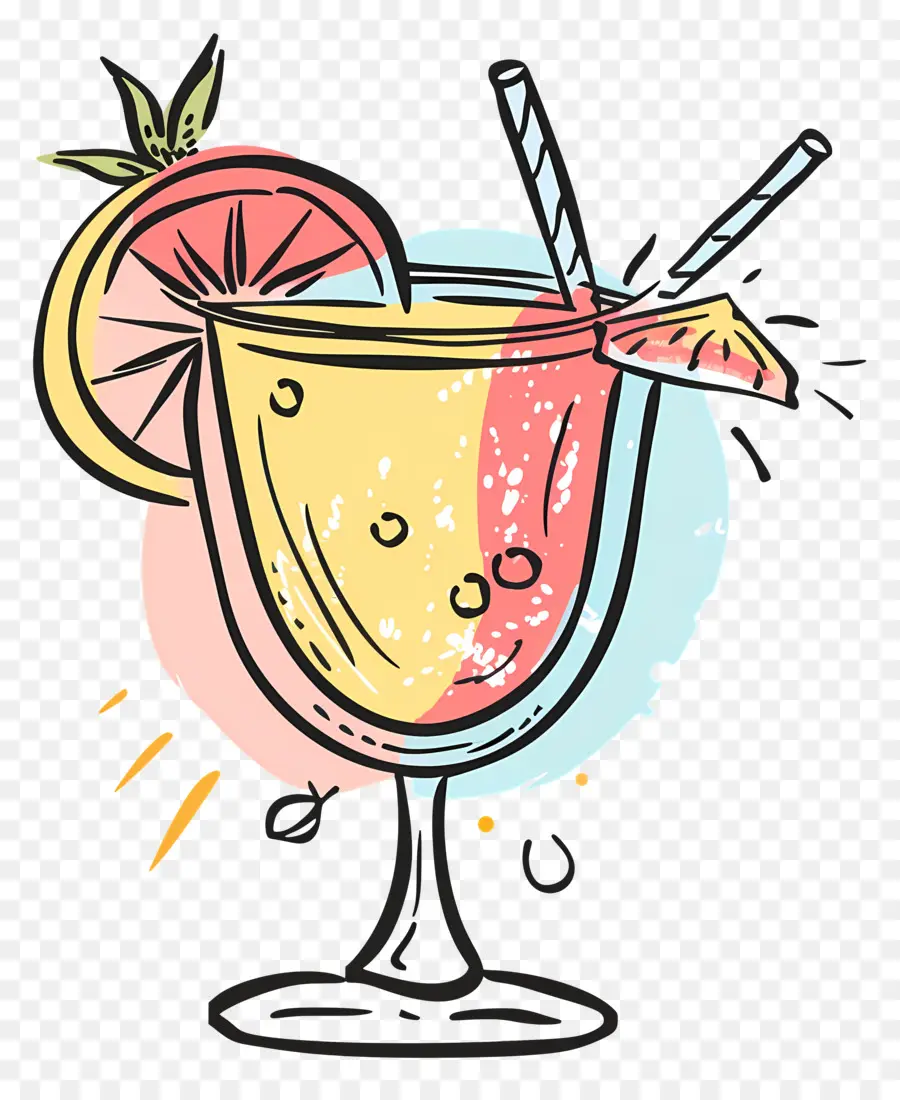 Doodle Cocktail，ค็อกเทล PNG