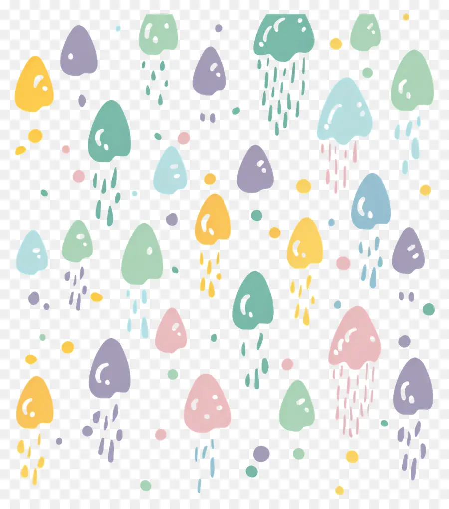 Doodle Rain，เม็ดฝน PNG