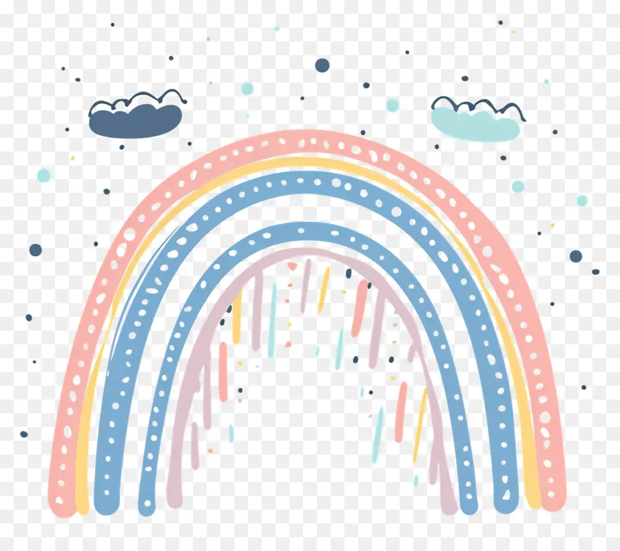 Doodle Rainbow，รุ้ง PNG