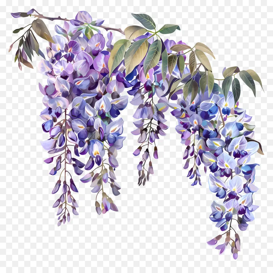 ดอกไม้ Wisteria，ดอกไม้สีม่วง PNG