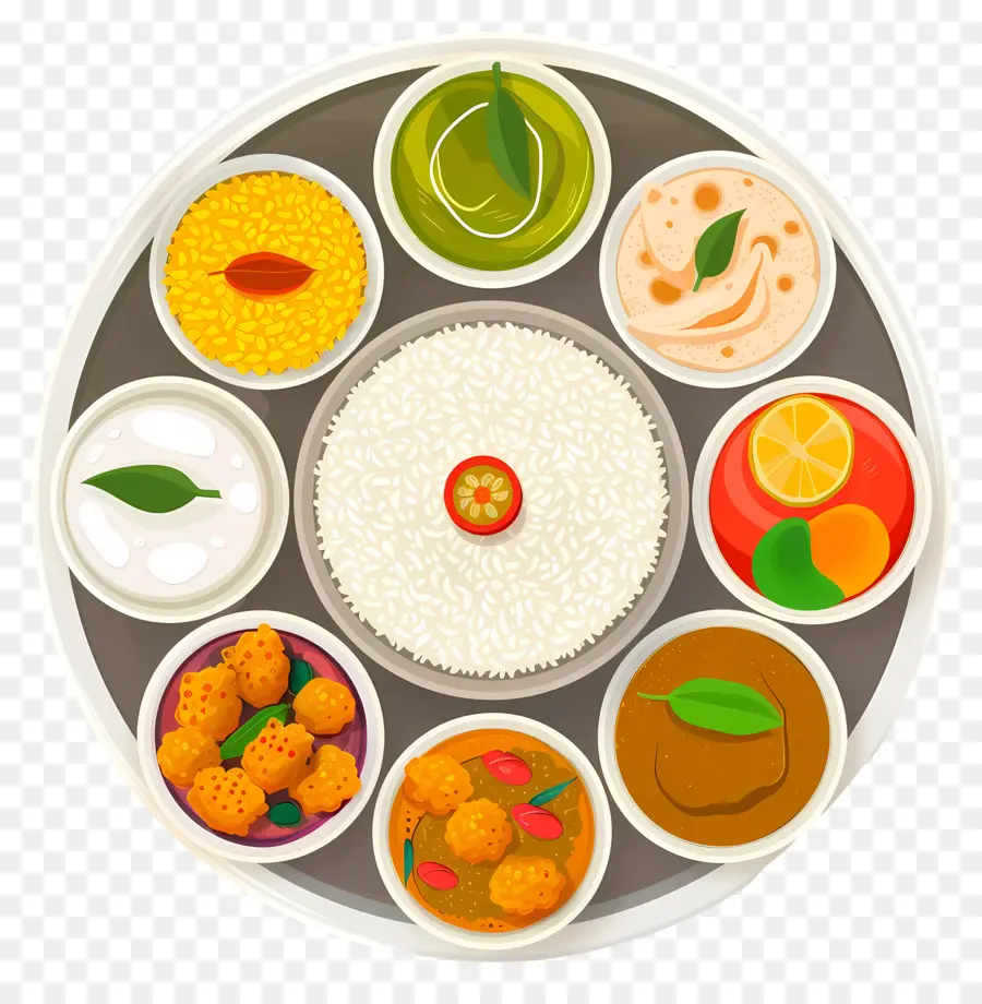 Thali อินเดีย，ข้าว PNG