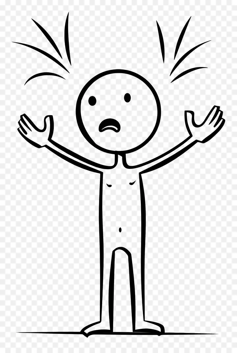 รูปแท่งที่สับสน，Sad Stick Figure PNG