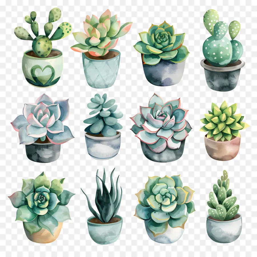 พืชกราม，สีเขียว Succulents PNG