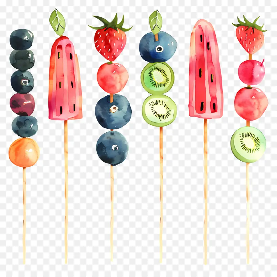 ไม้เสียบไม้，Popsicles ผลไม้ PNG