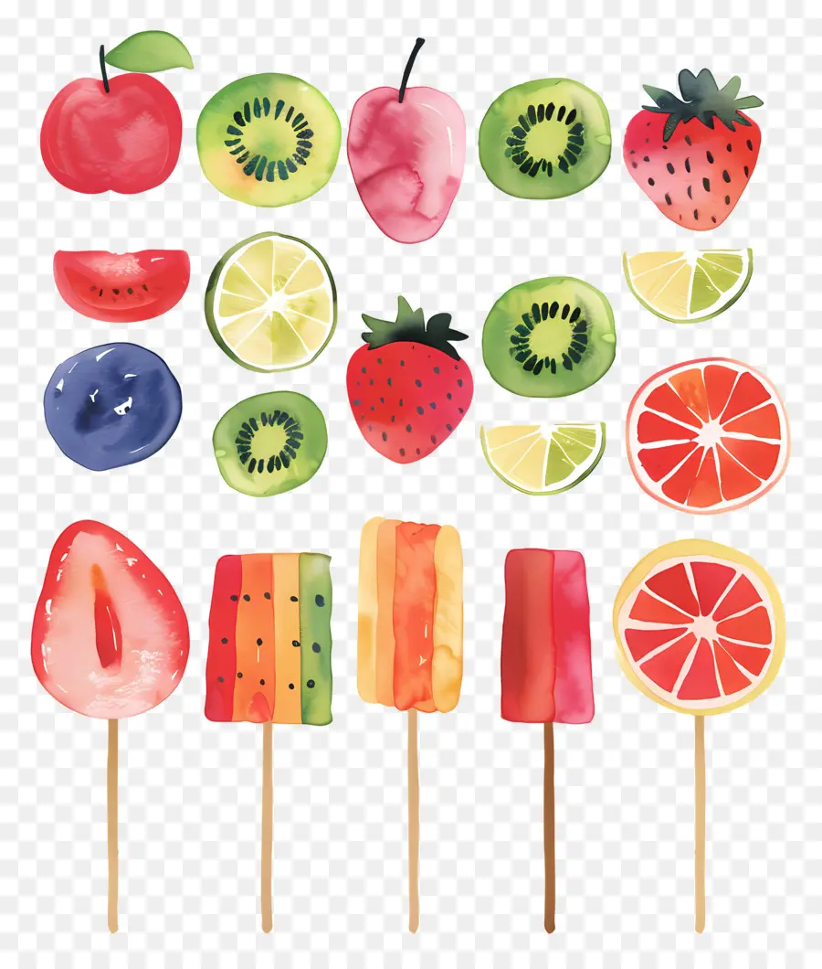 ไม้เสียบไม้，Popsicles ผลไม้ PNG