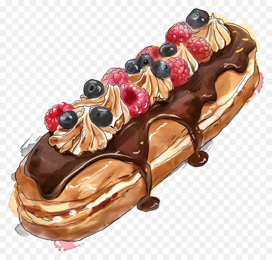 ช็อคโกแลต Eclair，ขนมอบ PNG