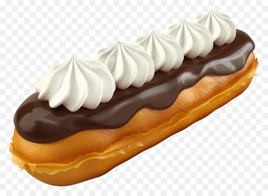 ช็อคโกแลต Eclair กับครีม，ขนมอบ PNG