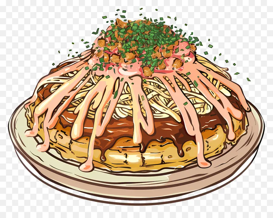 Okonomiyaki，ญี่ปุ่น PNG