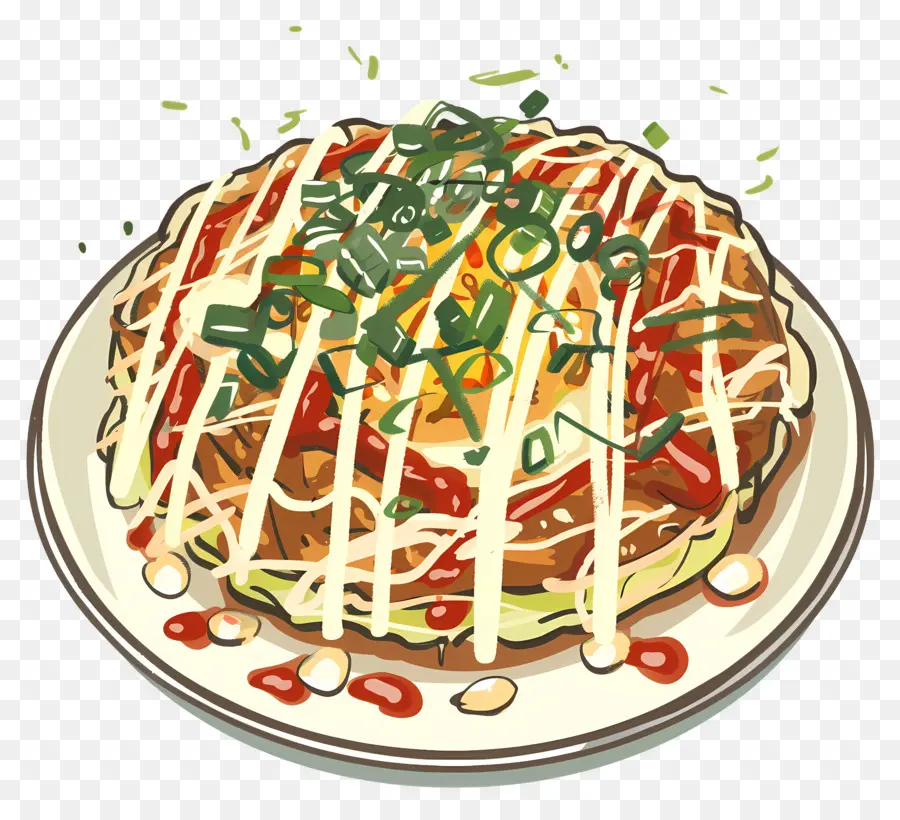 Okonomiyaki，อาหารญี่ปุ่น PNG