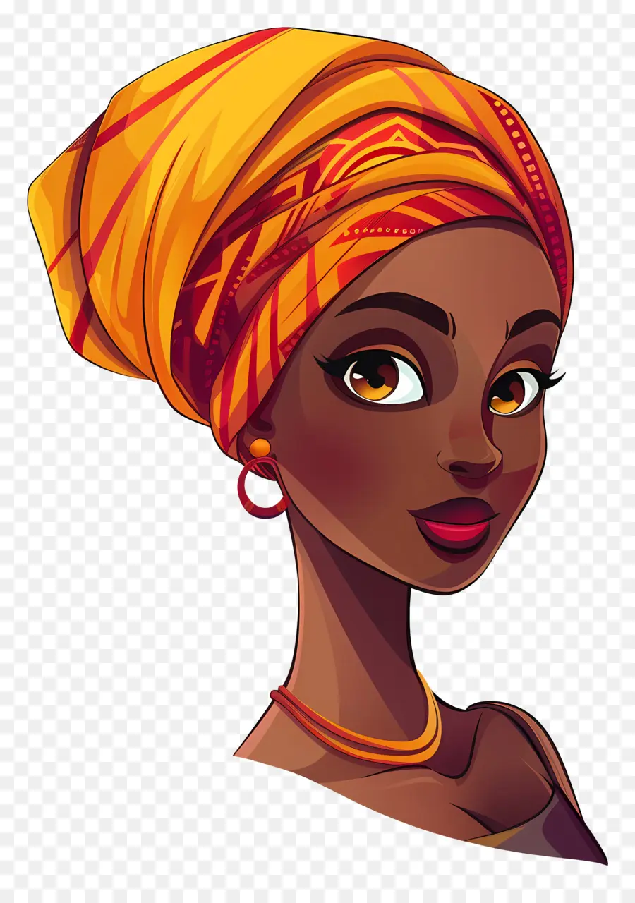 ผู้หญิงใน Headwrap สีเหลือง，แฟชั่น PNG