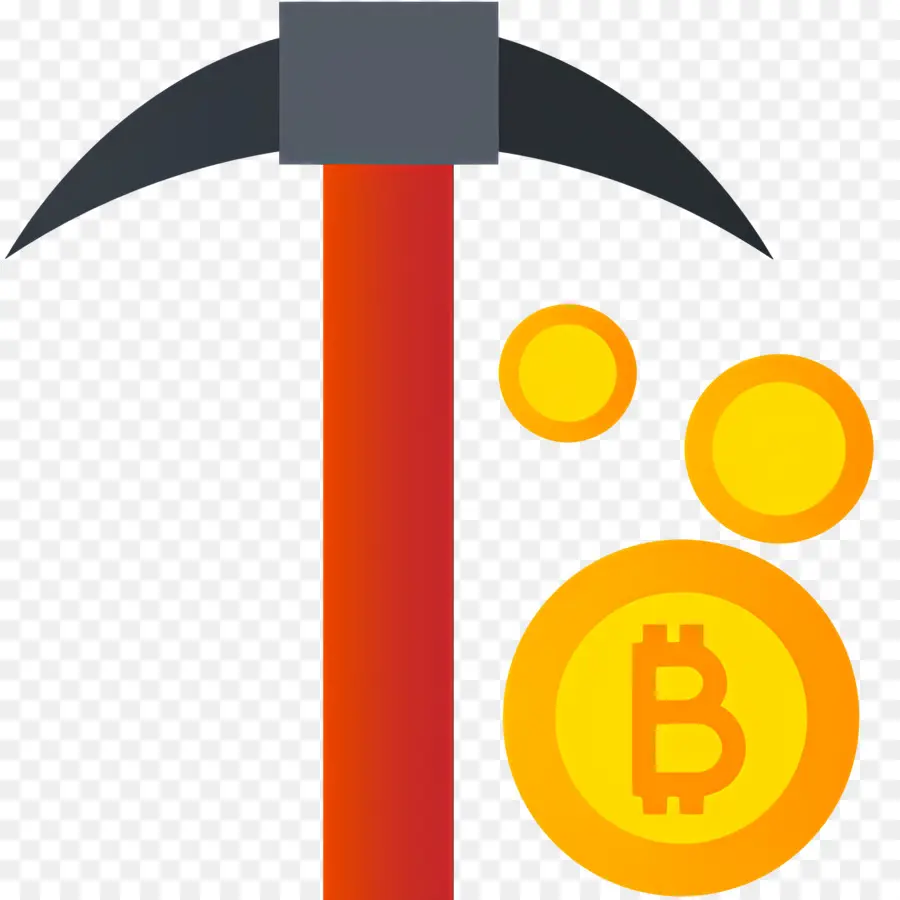 Bitcoin Miner，Pickaxe และ Bitcoin PNG