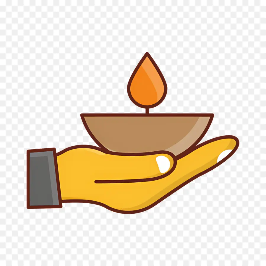 Diwali，มือด้วยเทียน PNG