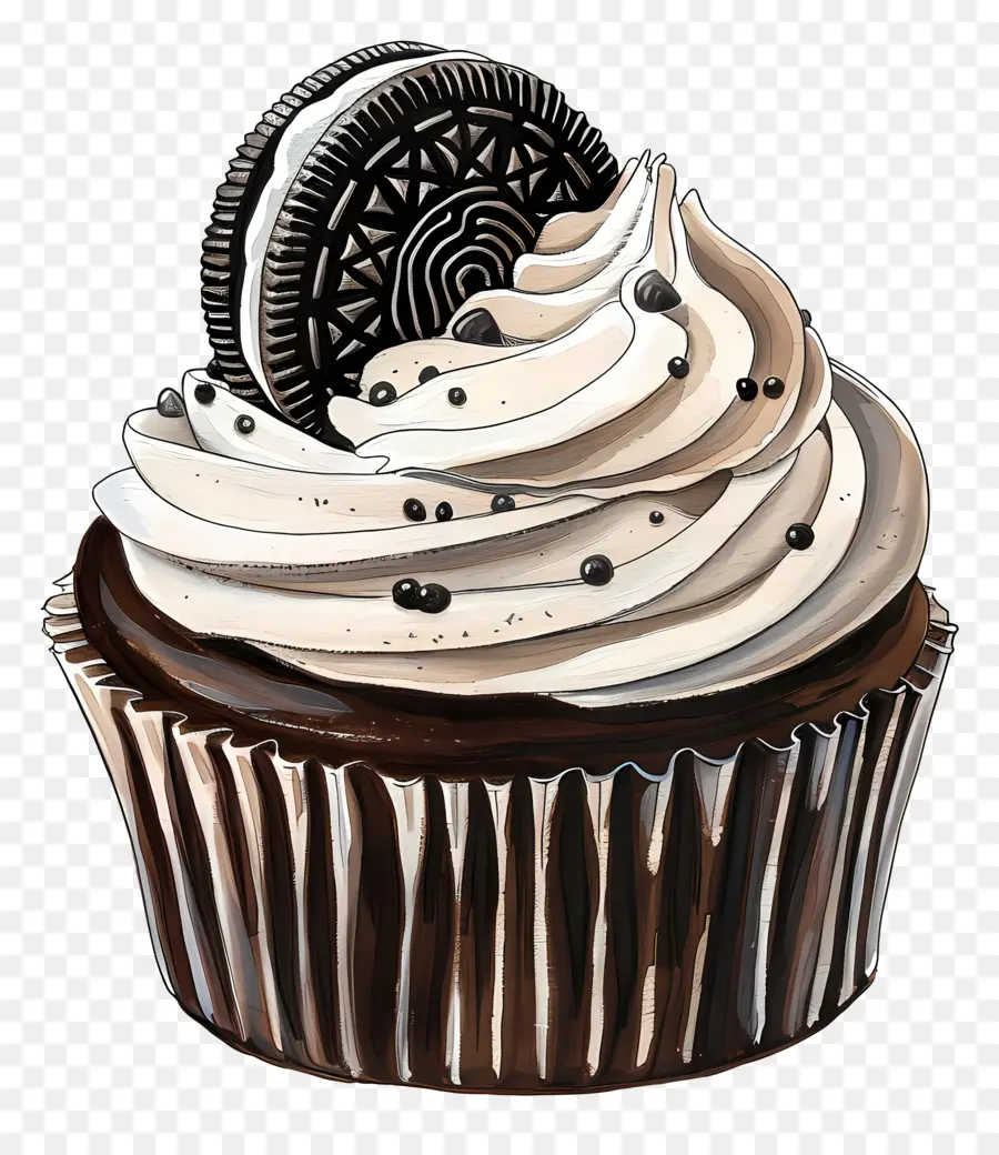 Oreo Cupcake，คัพเค้กกับโอรีโอ PNG