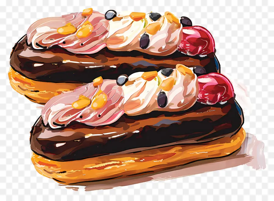 อวัง，ช็อคโกแลต Eclairs PNG