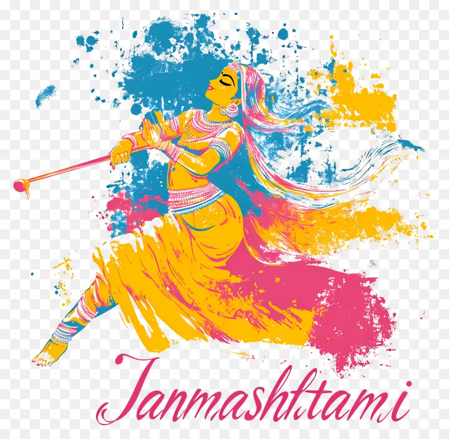 Janmashtami，การเฉลิมฉลอง Janmashtami สีสันสดใส PNG